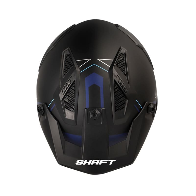 CASCO SHAFT SH-225 EXPERT MATE NEGRO AZUL VISOR IRIDIUM AZUL