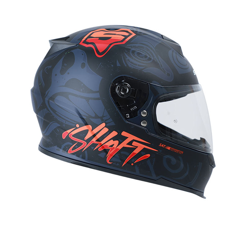 CASCO SHAFT SH-502 PSICOTRIP AZUL NAVY NARANJA NEON