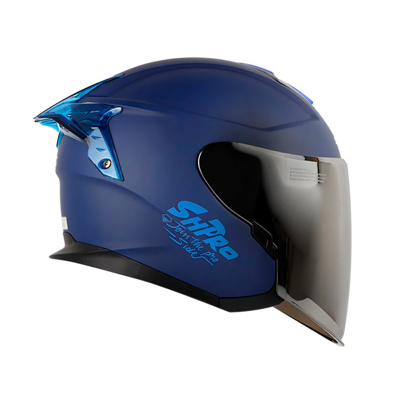 CASCO SHAFT SH-240DV PRO SOLID AZUL NAVY VISOR IRIDIUM AZUL