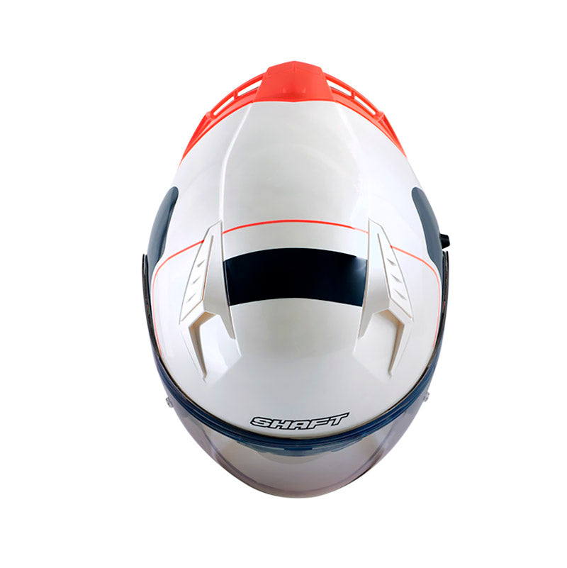 CASCO SHAFT SH-226SP FINE LINE BLANCO NARANJA VISOR IRIDIUM