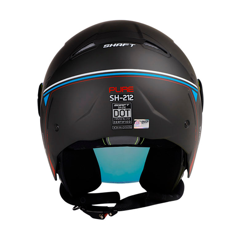 CASCO SHAFT SH-212 PURE NEGRO ROJO VISOR HUMO