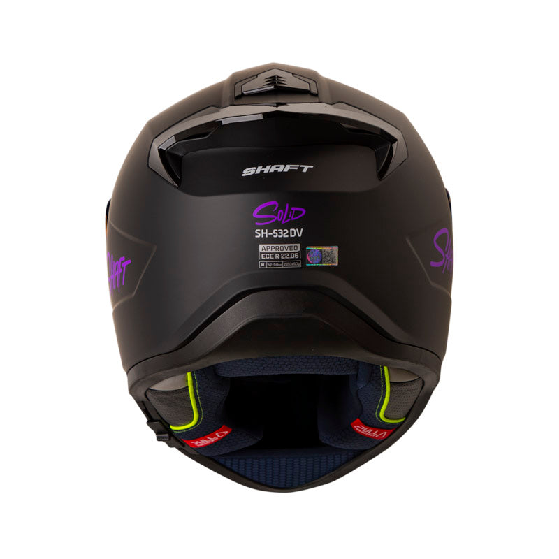 CASCO SHAFT SH-532DV SOLID MATE NEGRO MORADO VISOR IRIDIUM