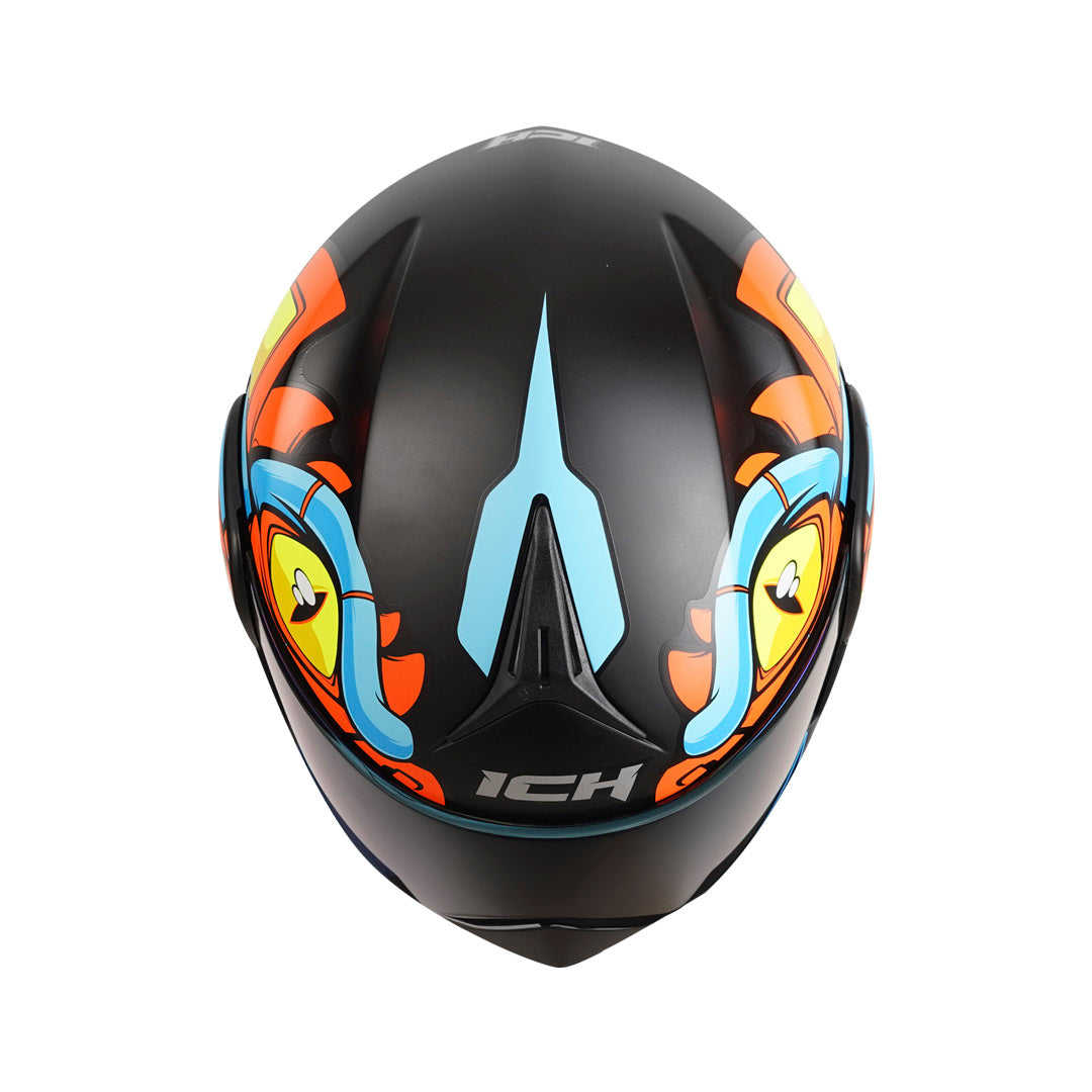 CASCO ICH ICH-3110DV RAW MATE NEGRO NARANJA NEON