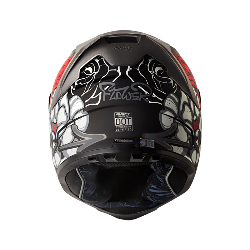 CASCO SHAFT SH-502 FLOWER MATE NEGRO GRIS VISOR PLATA
