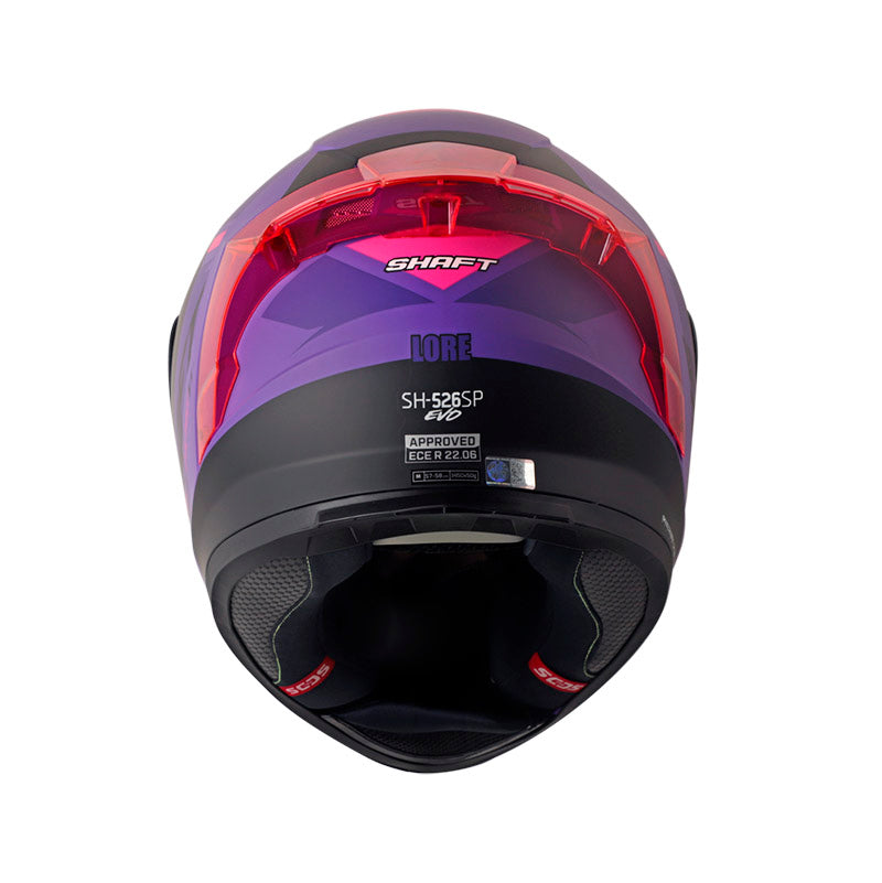 CASCO SHAFT SH-526SP LORE MATE MORADO FUCSIA NEON VISOR HUMO