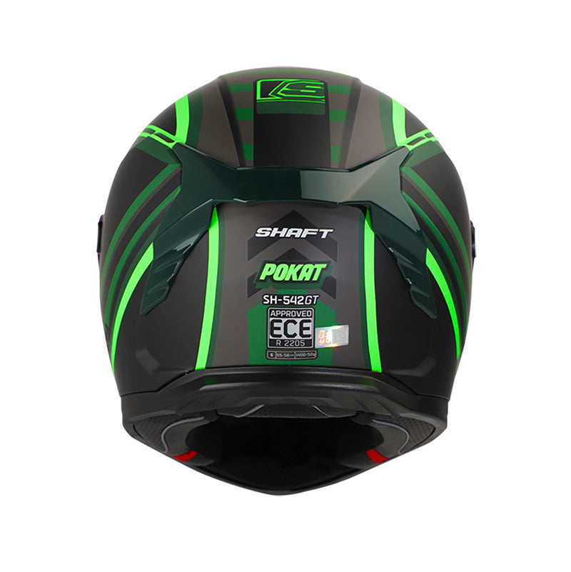 CASCO SHAFT SH-542GT POKAT MATE NEGRO VERDE NEON