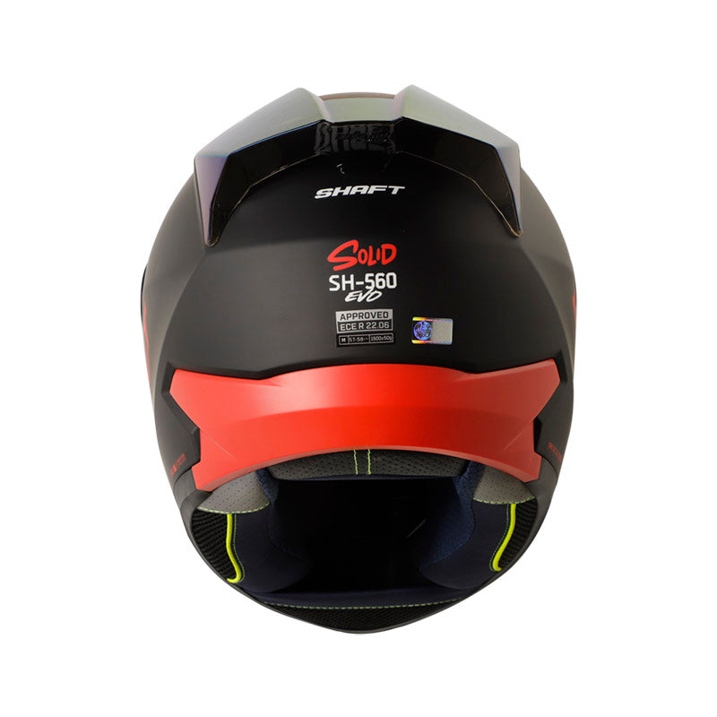CASCO SHAFT SH-560 SOLID MATE NEGRO ROJO VISOR IRIDIUM ROJO