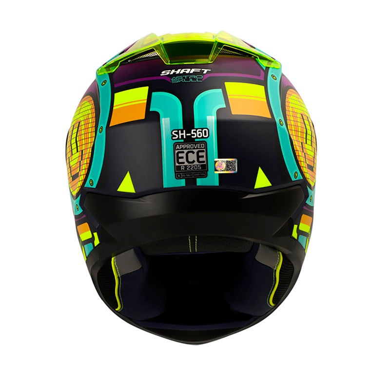 CASCO SHAFT SH-560 ASTRO SKULL MORADO TURQUESA VISOR PLATA