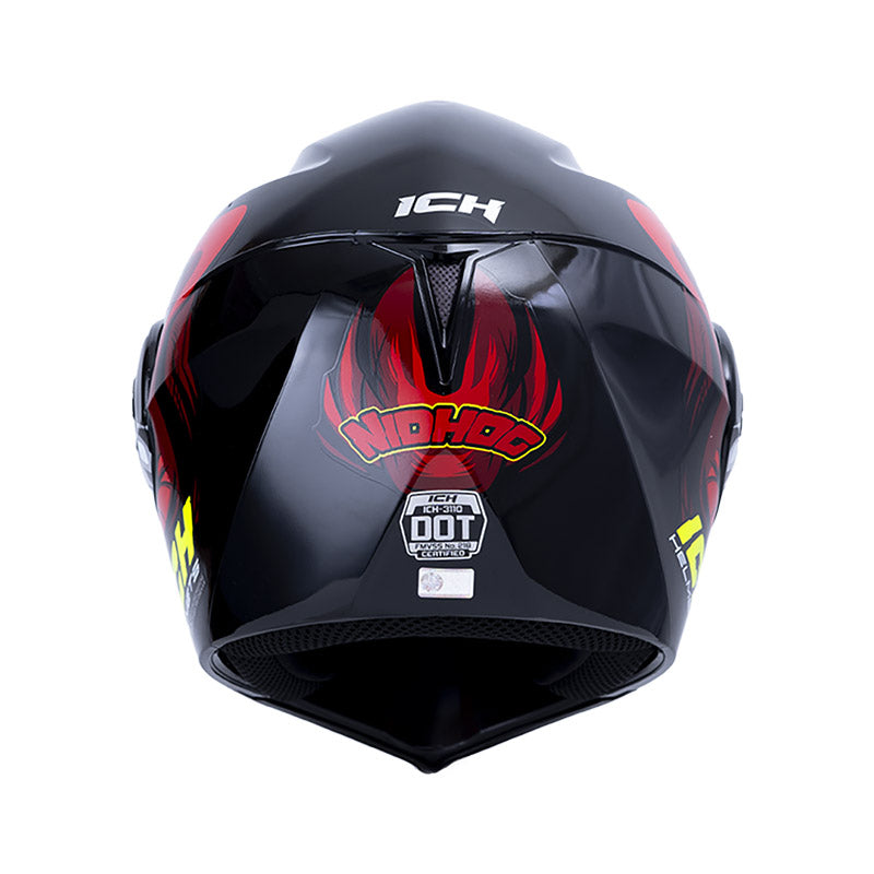 CASCO ICH ICH-3110DV NIDHOG NEGRO ROJO VISOR RAMDON