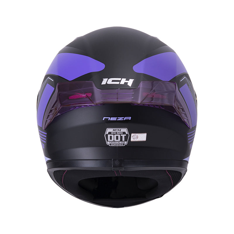 CASCO ICH-503 NEZA MATE NEGRO LILA VISOR AZUL