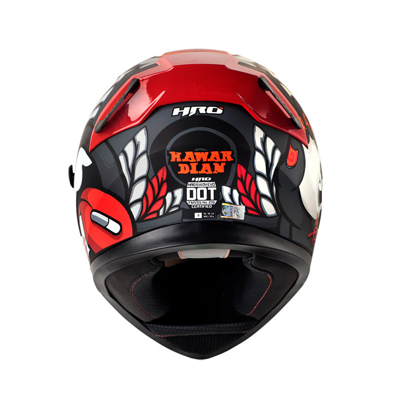 CASCO HRO HRO-514DV HAWARDIAN MATE GRIS OSCURO ROJO IRIDIUM