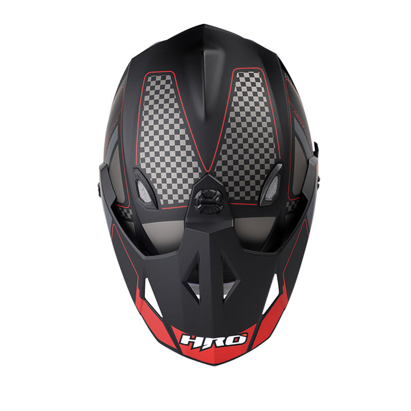 CASCO HRO HRO-MX330DV CARBON MATE NEGRO ROJO