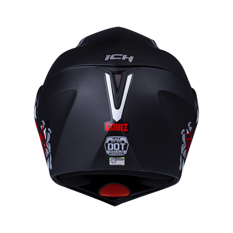 CASCO ICH ICH-3110DV GUINZ MATE NEGRO ROJO VISOR HUMO