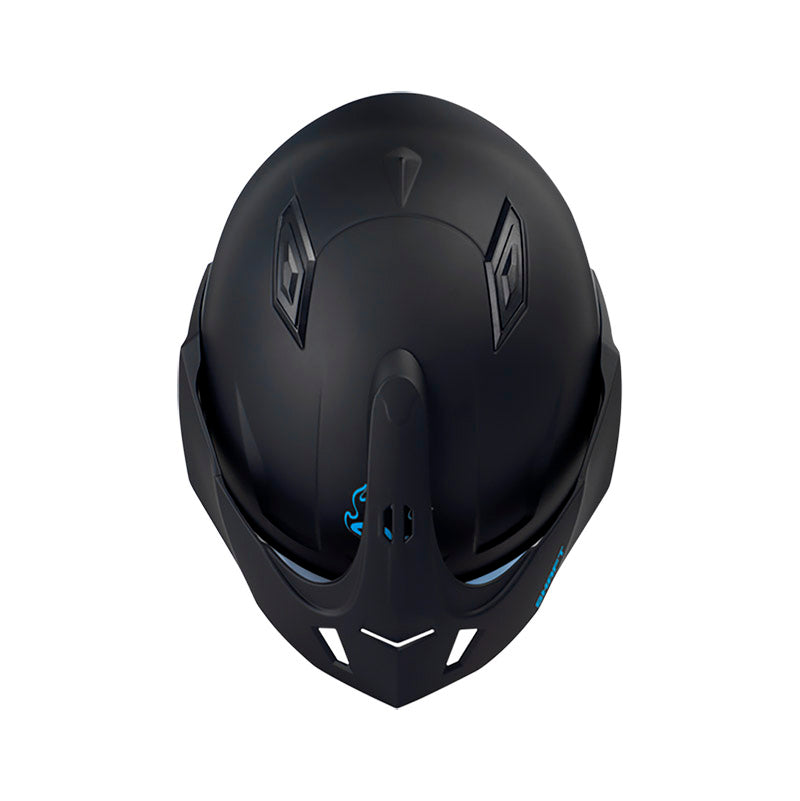 CASCO SHAFT SH-227 TRIAL SOLID MATE NEGRO AZUL VISOR IRIDIUM