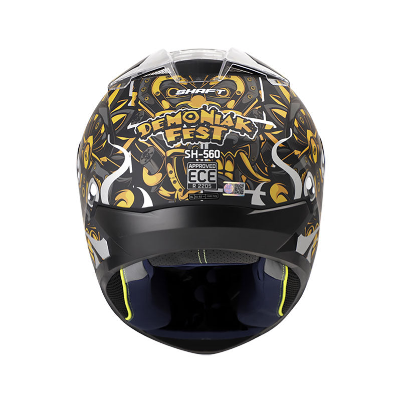 CASCO SHAFT SH-560 DEMONIAK FEST MATE NEGRO DORADO VISOR DORADO