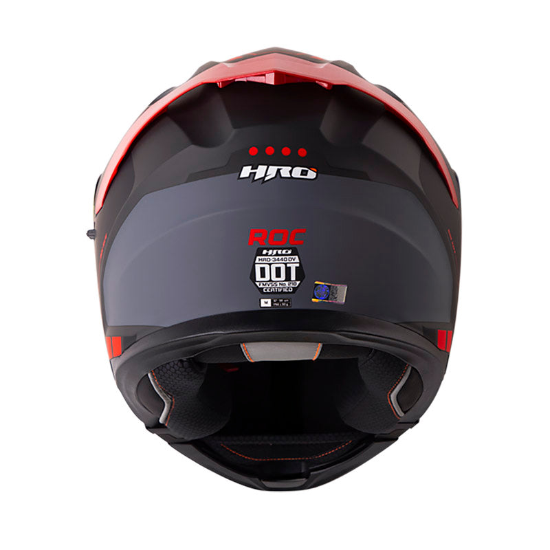 CASCO HRO HRO-3440 DV ROC MATE GRIS OSCURO ROJO VISOR IRIDIUM
