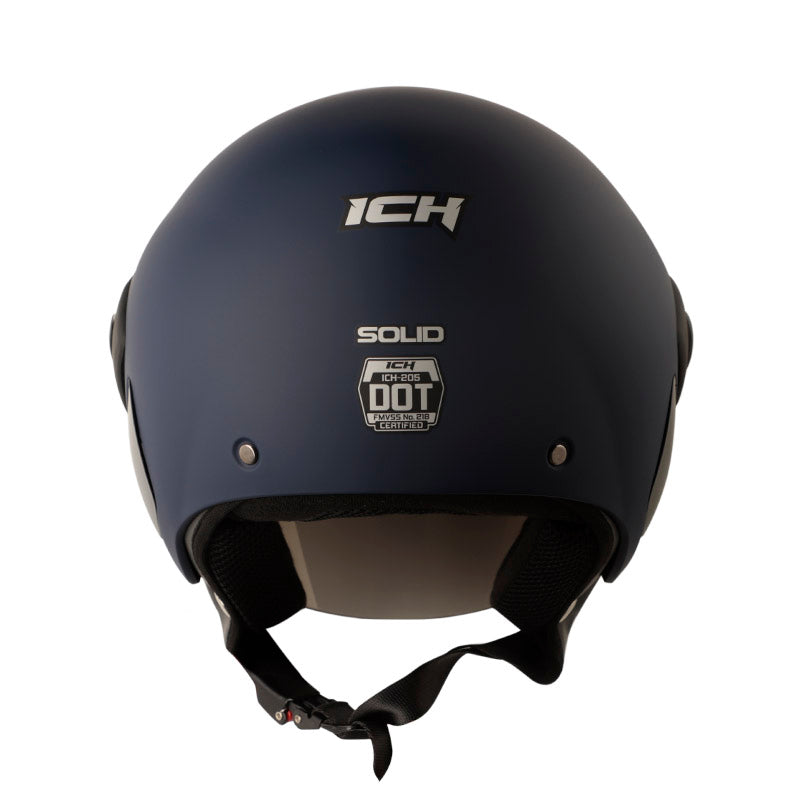 CASCO ICH ICH-205 SOLID AZUL PLATA VISOR IRIDIUM PLATA
