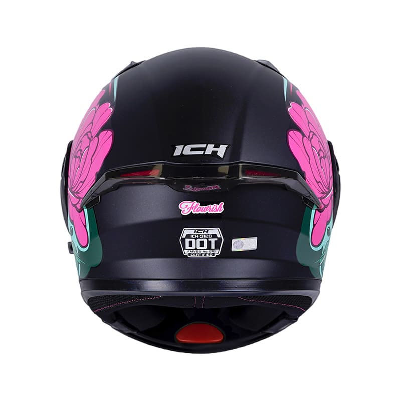 CASCO ICH ICH-3120DV FLOWRISH MATE NEGRO FUCSIA VISOR HUMO