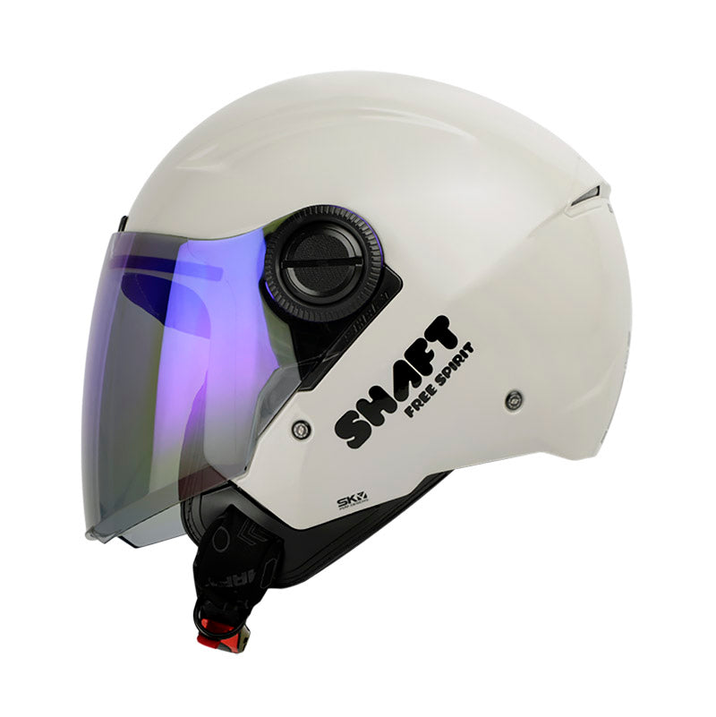 CASCO SHAFT SH-212 SOLID GRIS CHAMPAGNE NEGRO VISOR AZUL