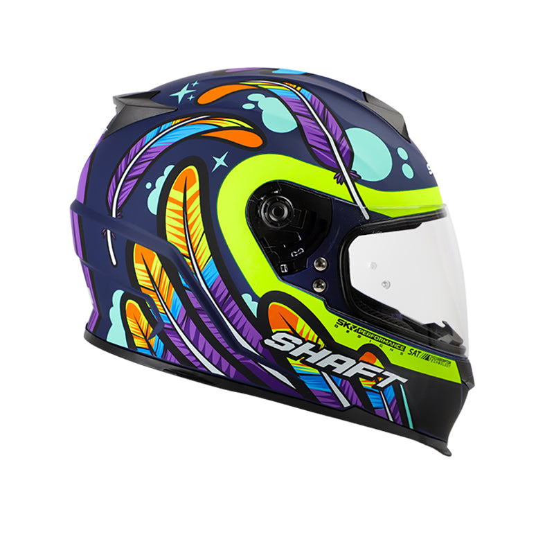 CASCO SHAFT SH-502 OWL AZUL NAVY AMARILLO NEON