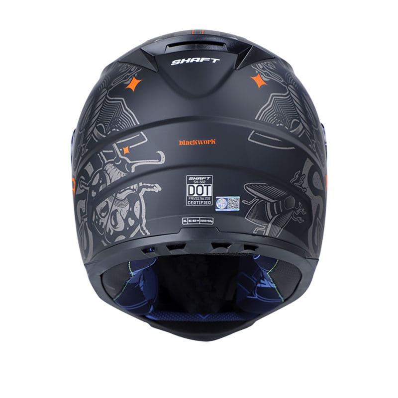 CASCO SHAFT SH-502 BLACKWORK MATE NEGRO NARANJA NEON