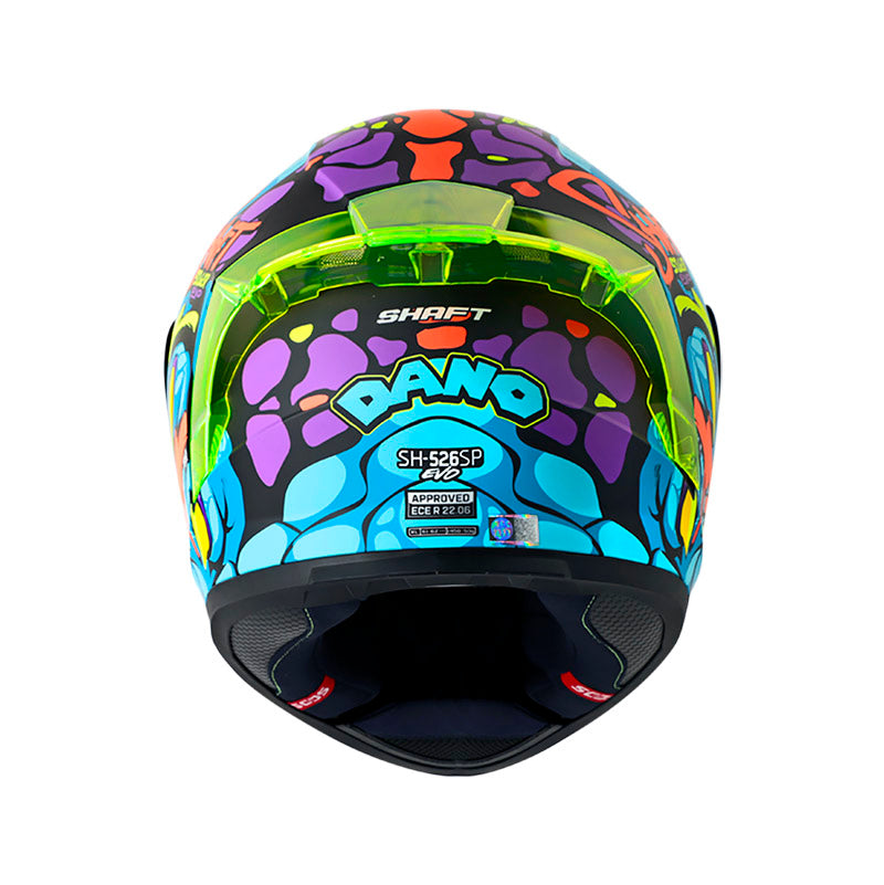 CASCO SHAFT SH-526SP DANO MATE NEGRO AZUL VISOR IRIDIUM AZUL
