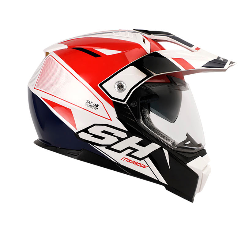 CASCO SHAFT SH-MX380DV REBEL BLANCO ROJO