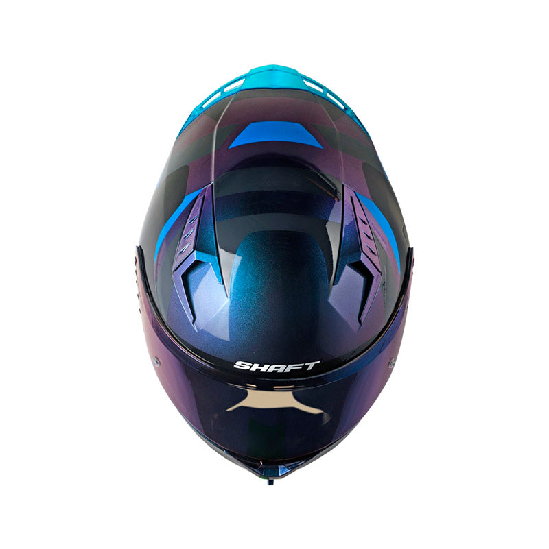 CASCO SHAFT SH-526SP LORE CAMALEON AZUL VISOR HUMO