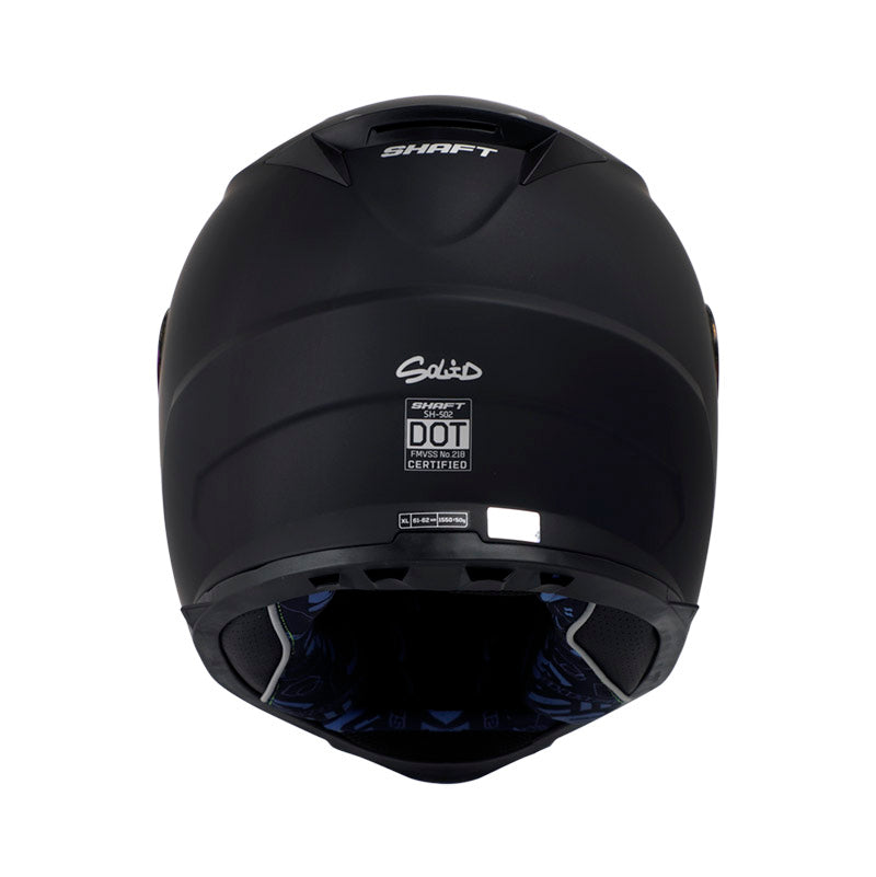 CASCO SHAFT SH-502 SOLID MATE NEGRO PLATA VISOR IRIDIUM AZUL