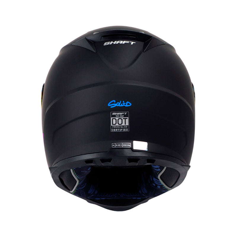 CASCO SHAFT SH-502 SOLID MATE NEGRO AZUL VISOR IRIDIUM AZUL