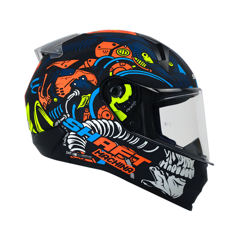 CASCO SHAFT SH-560 MACHINA MATE NEGRO NARANJA NEON