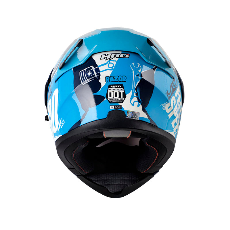 CASCO HRO HRO-3400DV RAZOR AZUL OSCURO AZUL VISOR IRIDIUM