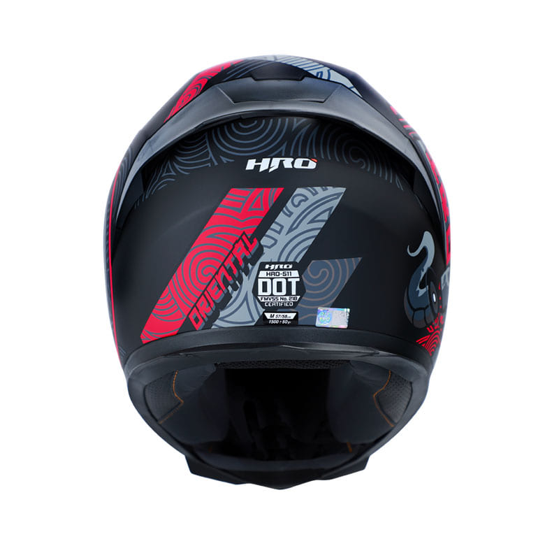CASCO HRO HRO-511 ORIENTAL MATE NEGRO ROJO