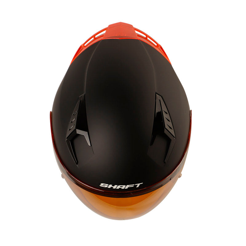 CASCO SHAFT SH-226GT SOLID MATE NEGRO NEGRO7 VISOR NARANJA