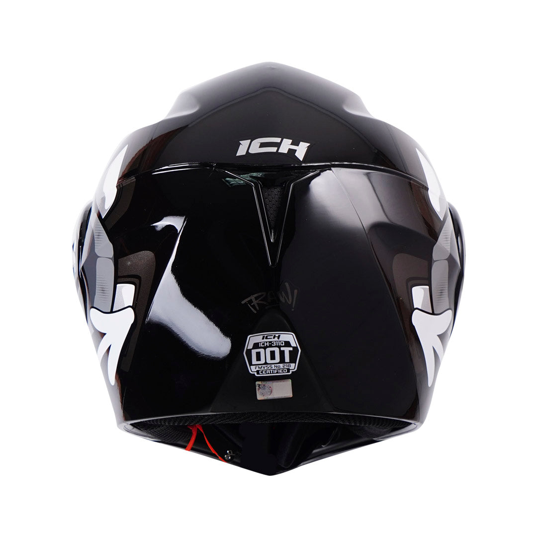 CASCO ICH ICH-3110DV RAW NEGRO GRIS VISOR PLATA