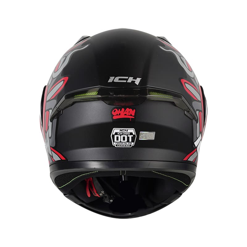CASCO ICH ICH-3120DV OHAN MATE NEGRO ROJO VISOR HUMO