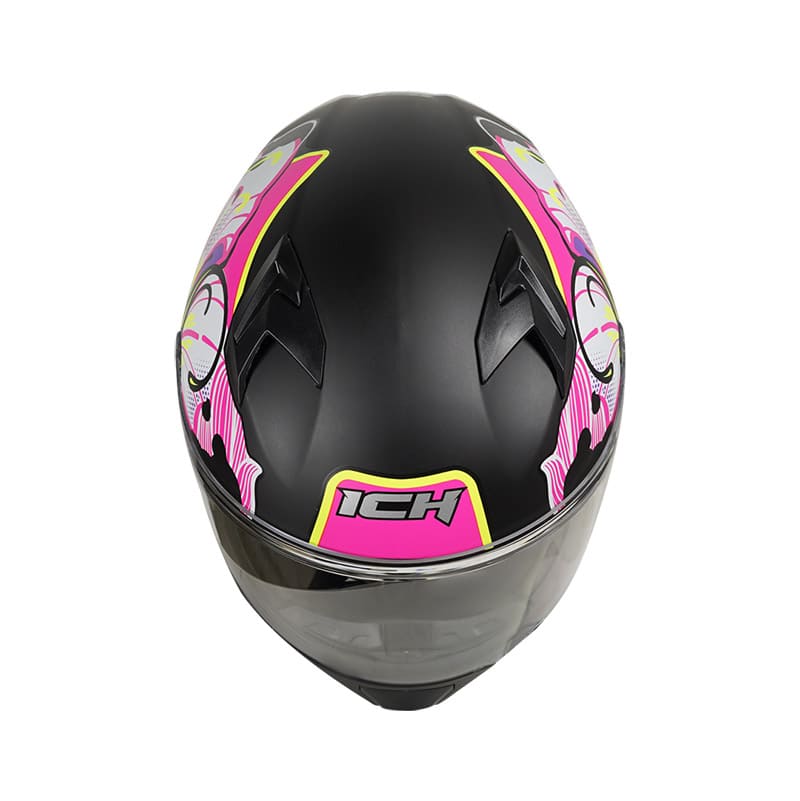 CASCO ICH ICH-503SP FLORAL MATE NEGRO FUCSIA NEON
