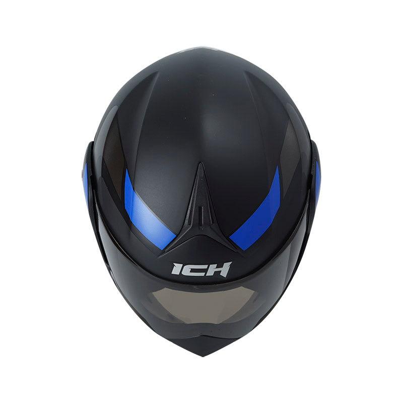 CASCO ICH ICH-3110DV REMAK MATE NEGRO AZUL VISOR HUMO