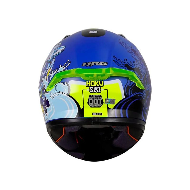 CASCO HRO HRO-523DV HOKU SAI AZUL AMARILLO NEON VISOR HUMO