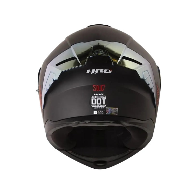 CASCO HRO HRO-3480DV EVO SOLID MATE NEGRO ROJO VISOR IRIDIUM