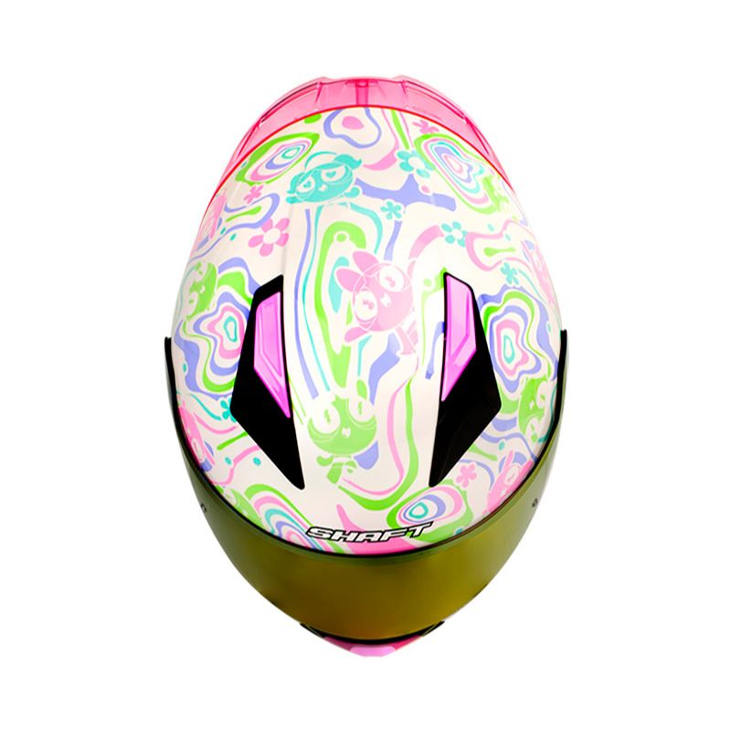 CASCO SHAFT SH-582SP POWERPUFF BLANCO MORADO VISOR IRIDIUM