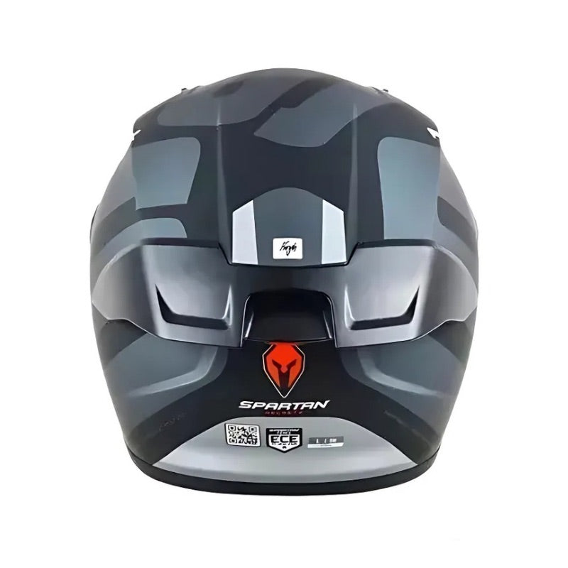 CASCO SPARTAN FENIX HEXA MATE NEGRO GRIS