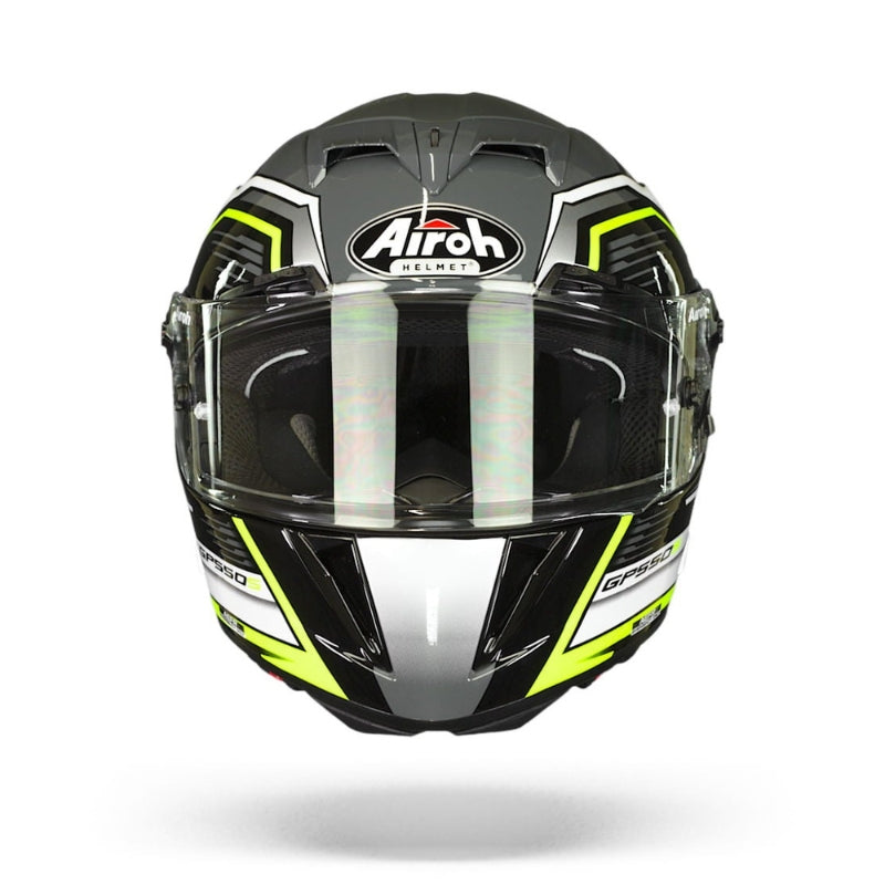 CASCO AIROH GP550 S RUSH BLANCO AMARILLO NEGRO