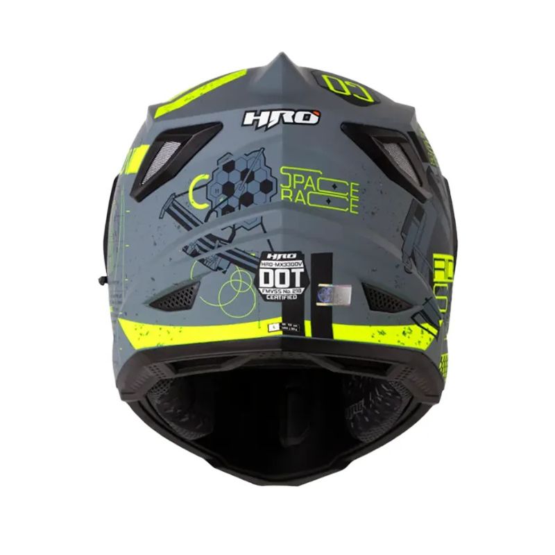 CASCO HRO HRO-MX330DV SPACE RACE MATE GRIS OSCURO AMARILLO