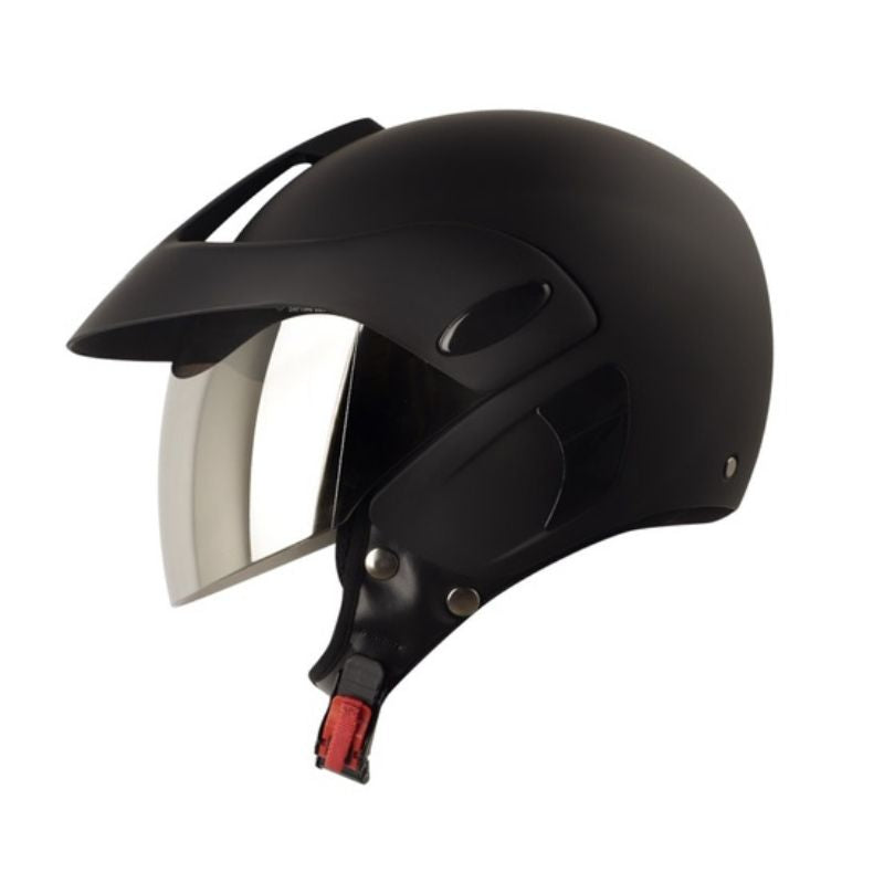 CASCO ICH ICH-205 SOLID MATE NEGRO PLATA VISOR PLATA