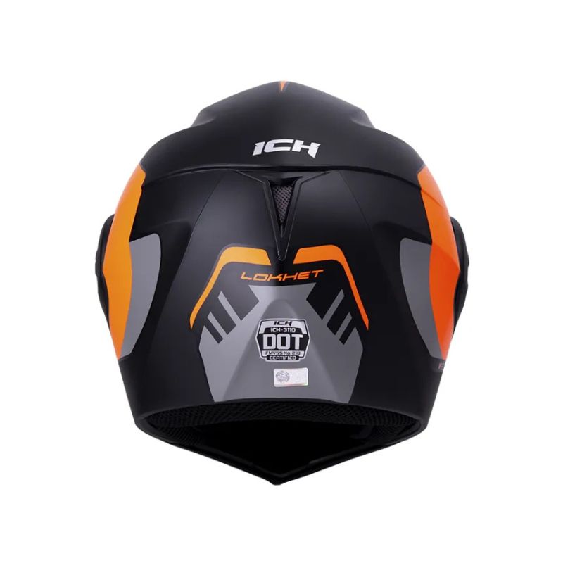 CASCO ICH ICH-3110DV LOKHET NEGRO NARANJA NEON VISOR HUMO