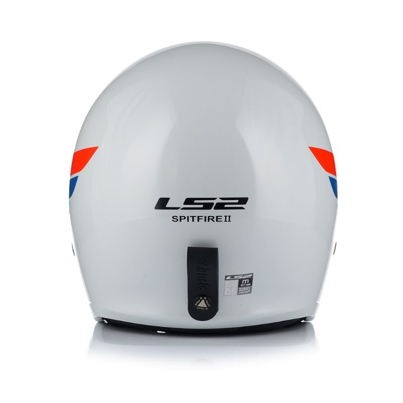 CASCO LS2 OF599 SPITFIRE II RETRO BLANCO AZUL VISOR HUMO