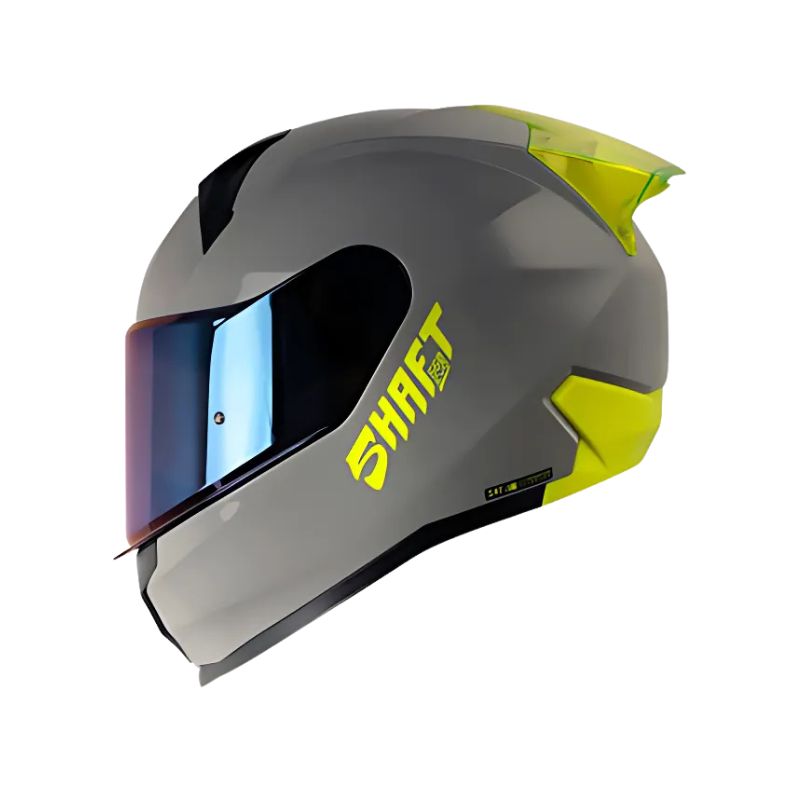 CASCO SHAFT SH-560 EVO SOLID GRIS AMARILLO VISOR IRIDIUM AZUL