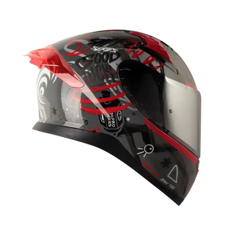 CASCO SHAFT SH-612DV PRO FUNNY GRIS ROJO VISOR IRIDIUM