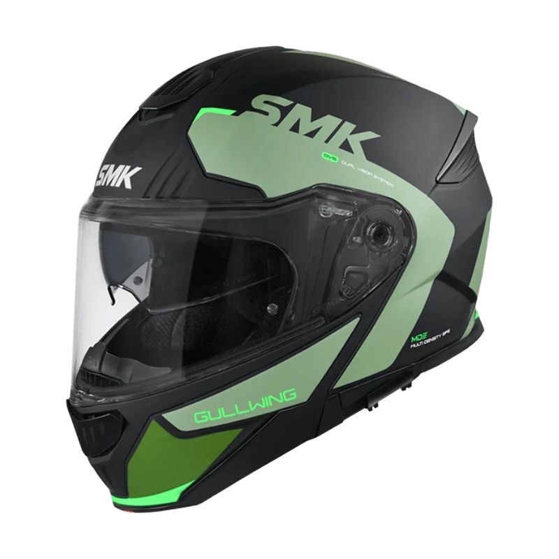 CASCO SMK GULLWING KRS MATE NEGRO GRIS VERDE